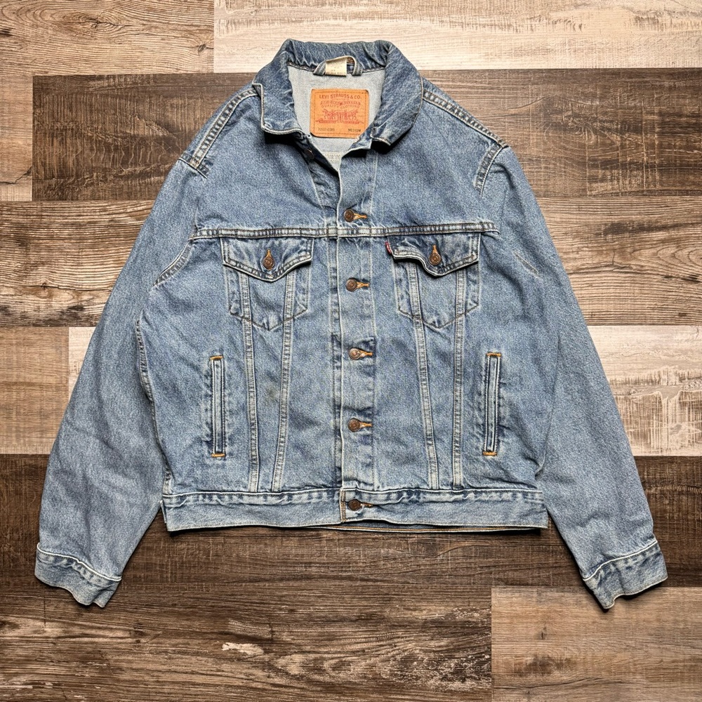 Vintage 1999 Levis Jean Jacket Mens Medium Blue Denim Trucker 70507 0389